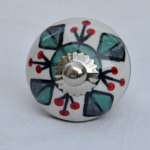 Bouton de porte en céramique, origine Inde