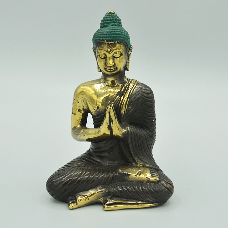 Bouddha assis en laiton 14 cm