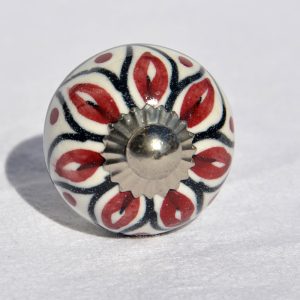 Bouton blanc, rouge et noir