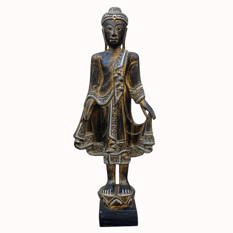 Bouddha debout en bois 70 cm.