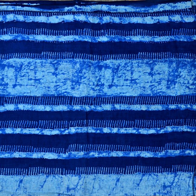 paréo coton bleu indigo