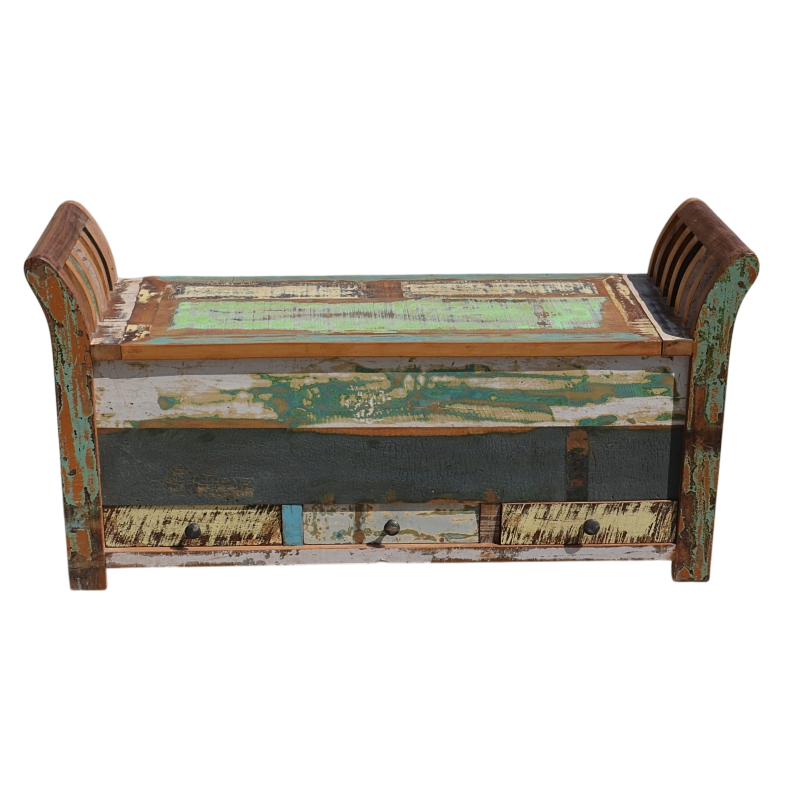 Banc indien en bois recyclé