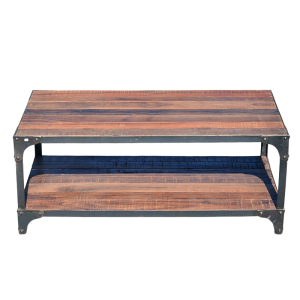 Table basse métal et bois 90 cm