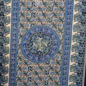 Tenture indienne tons bleus