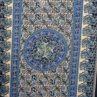 Tenture indienne tons bleus