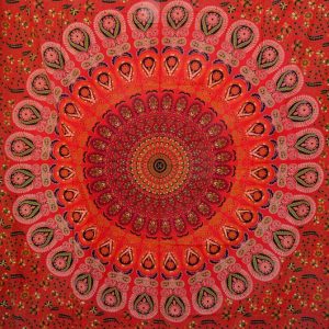 tenture murale indienne mandala rouge