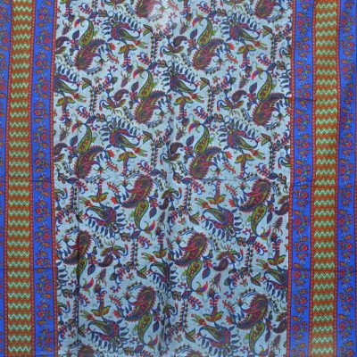 tenture indienne tons bleus et verts