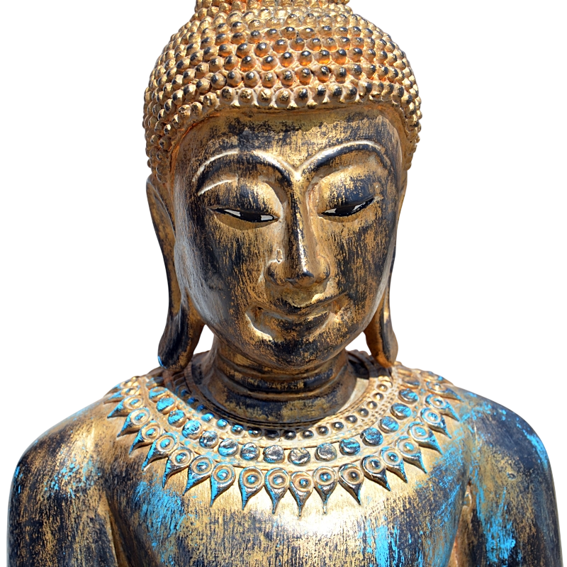 Bouddha bois de Thaïlande 135 cm – Image 4