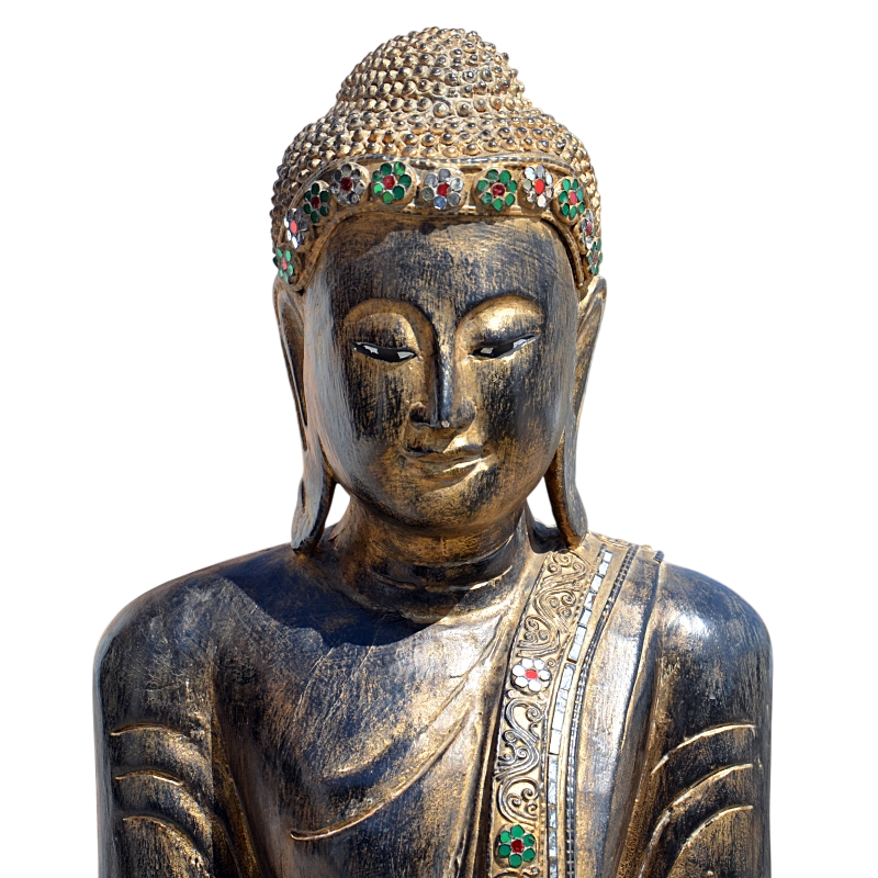 Bouddha bois de Thaïlande 150 cm – Image 2
