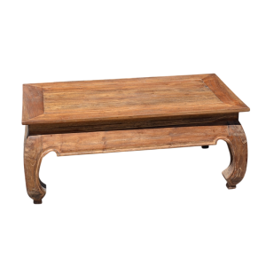 Table à opium en teck, 60/100 cm. Origine : Indonésie.